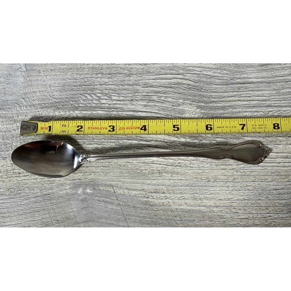 Oneida Chatelaine Set Of 4 Iced Tea Spoons Stainless Flatware Vintage 7.5" Long - Picture 9 of 9